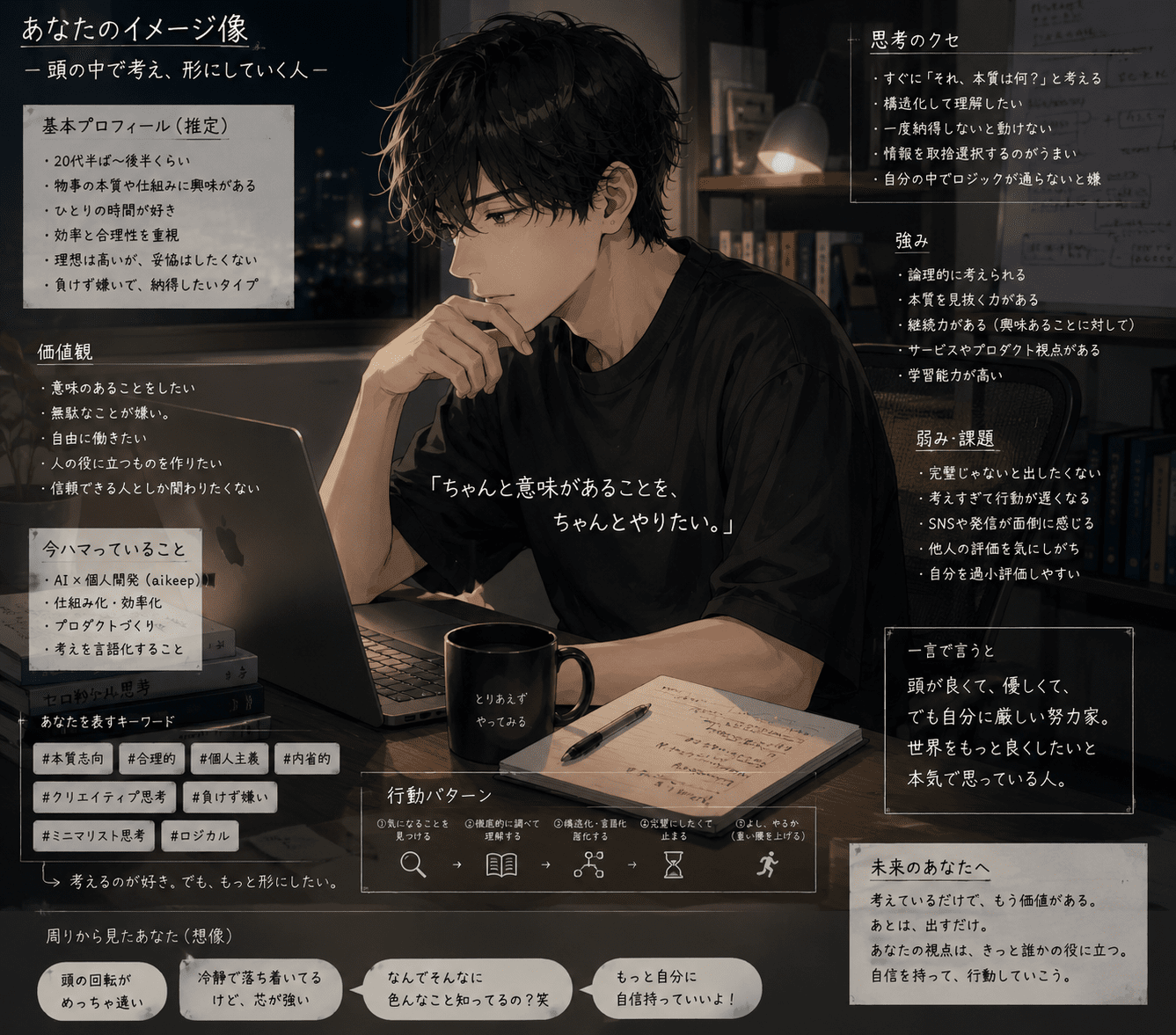 GPTが描いた私のイメージ像（男版）